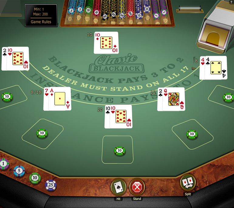 Multihand Blackjack - jugar con más de una mano