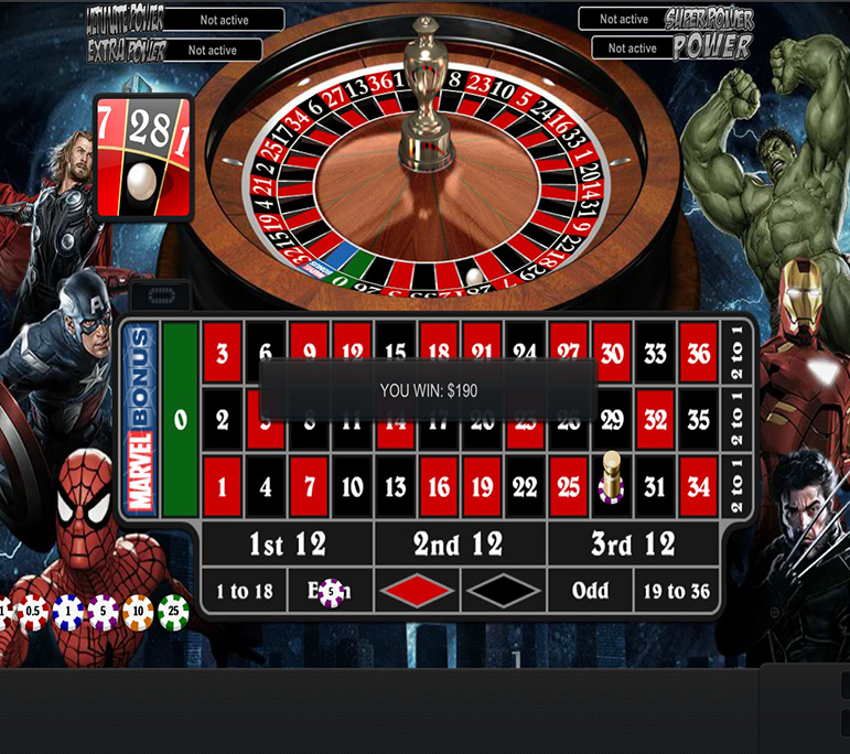 Marvel Roulette de Playtech software